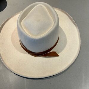Lack Of Color Cream Hat with Tan Ribbon